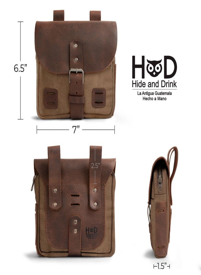 Hide & Drink, Survival Camping Pouch, Belt Loop, Rustic and Handy Tool Bag, Weather Resistant Outdoor Accessories, Traveling Essentials, Waxed Canvas, Handmade, Fatigue - Image 5